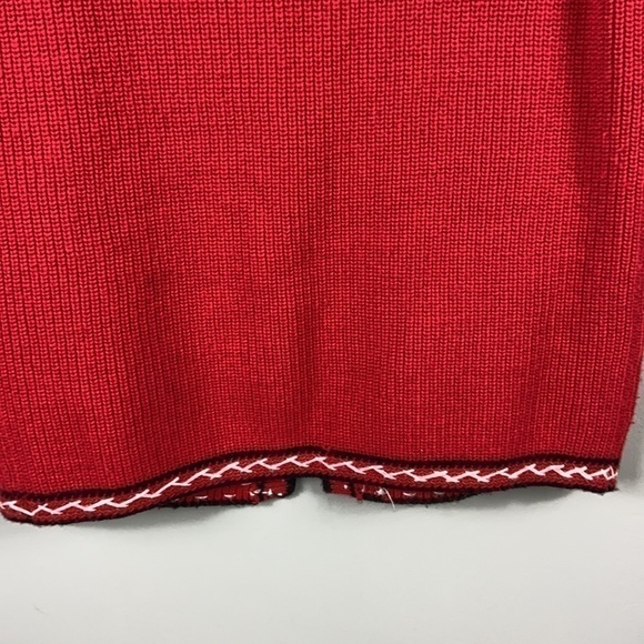 Vintage 70’s Hand Made Folk Art Floral Embroidered Knit Sweater Vest Size L - Picture 12 of 12